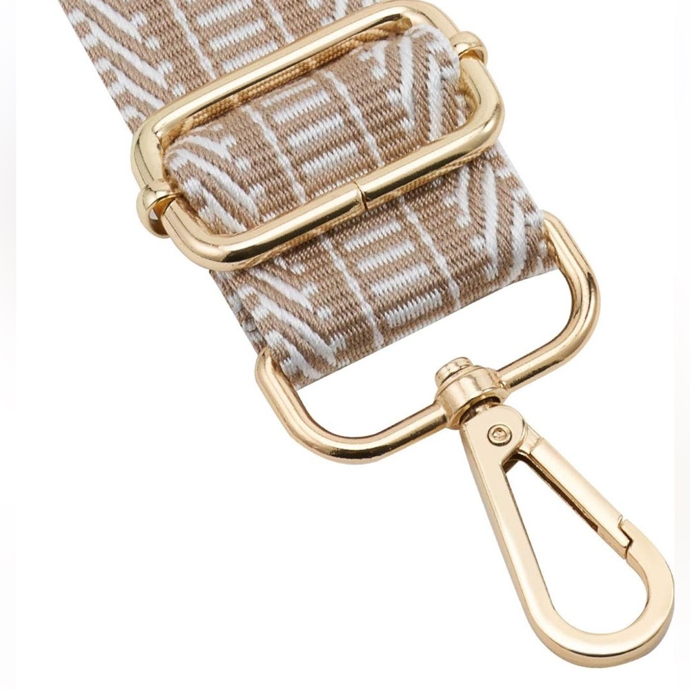 NEW| Boho Khaki/White Adjustable Crossbody Wide Bag Strap - Picture 9 of 12